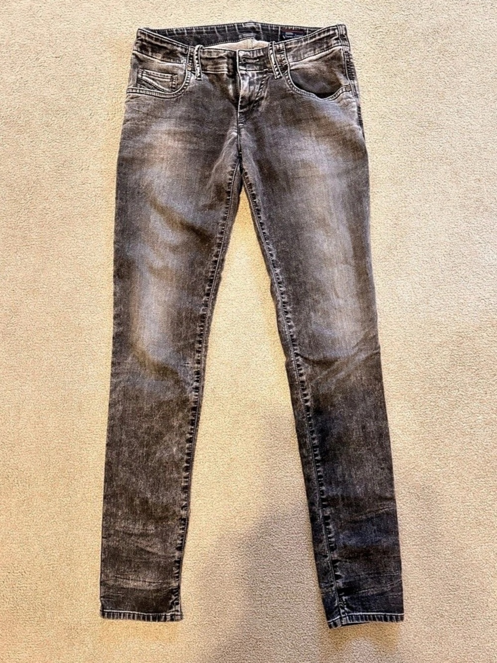 Diesel Grupee JoggJeans Skinny Jeans Gray Waist 27